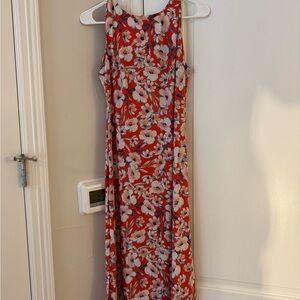 Tommy Hilfiger Orange Floral Midi Dress